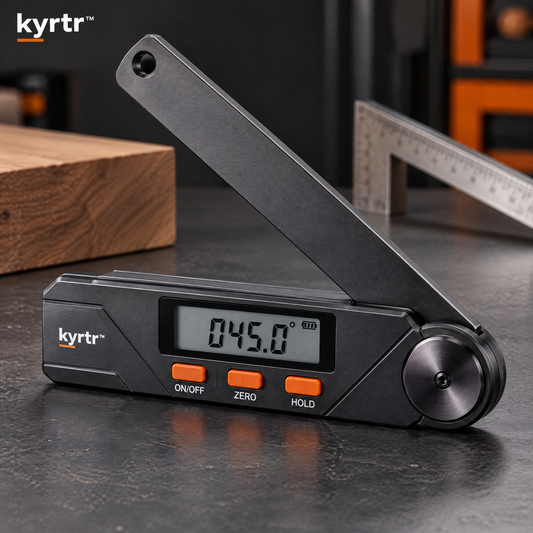kyrtr Digital Angle Finder with LCD display and hinged measuring arm