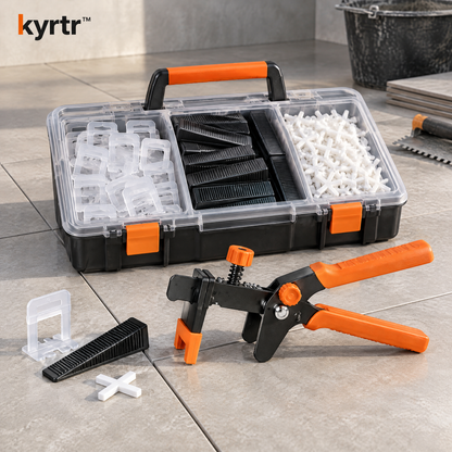 kyrtr Tile Leveling Pliers and Spacer Kit in a tile installation setting