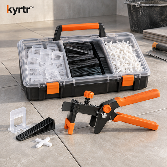 kyrtr Tile Leveling Pliers and Spacer Kit in a tile installation setting